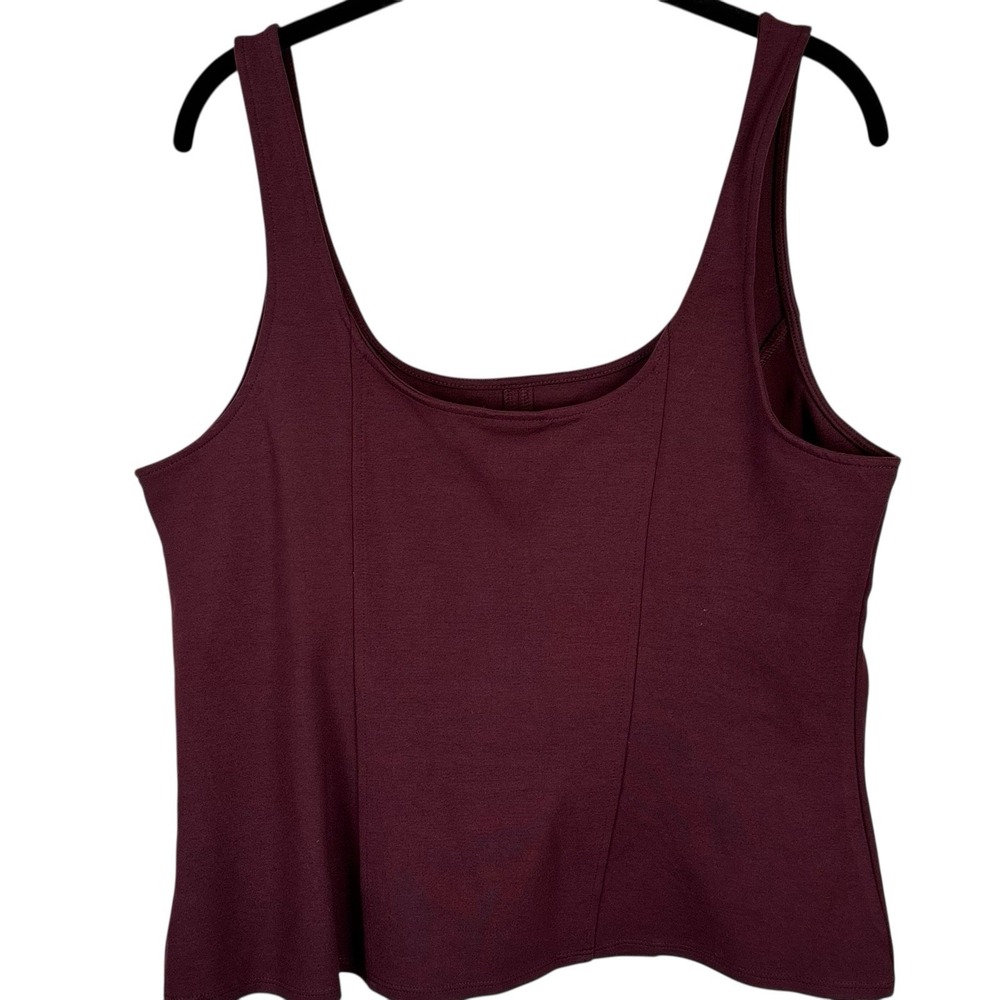 A New‎ Day Womens Slim Fit Ponte Corset Tank Top Large Burgundy Berry